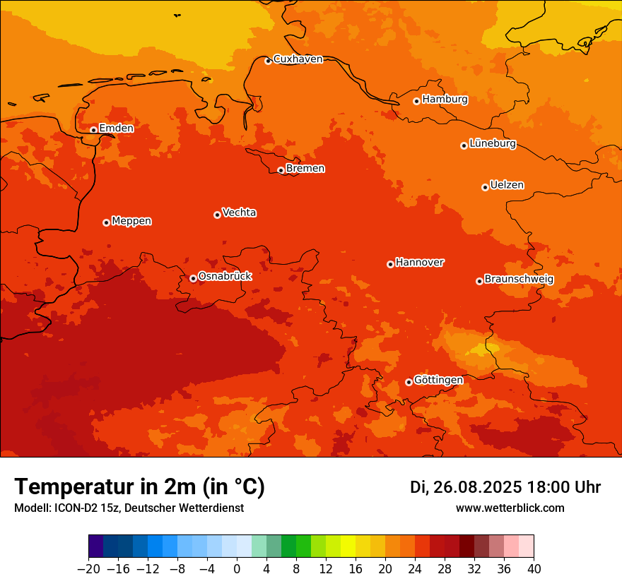 Modellkarten Temperatur