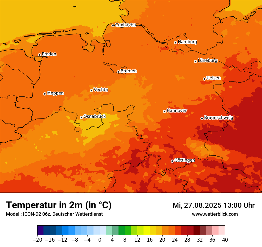 Modellkarten Temperatur