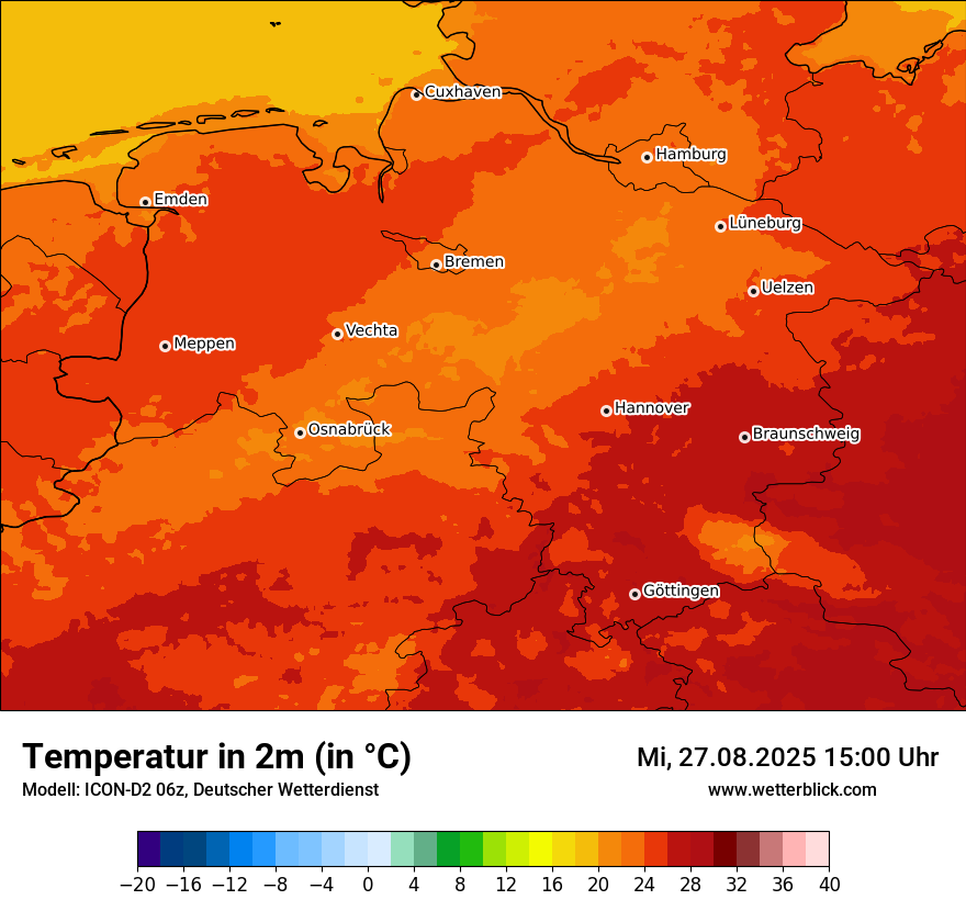 Modellkarten Temperatur