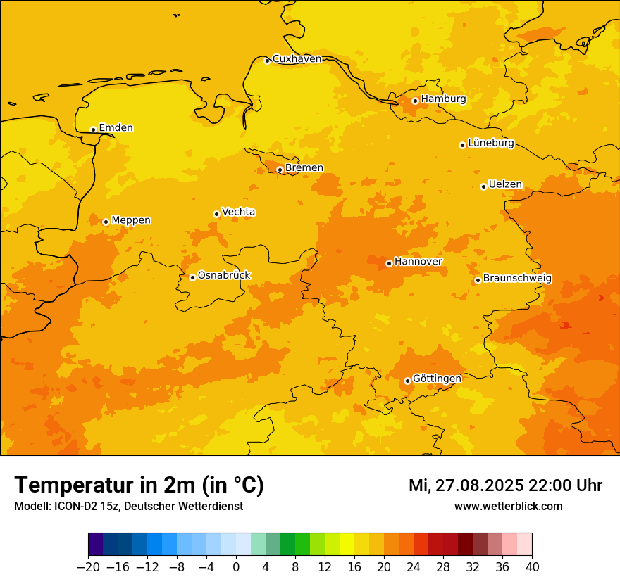 Modellkarten Temperatur