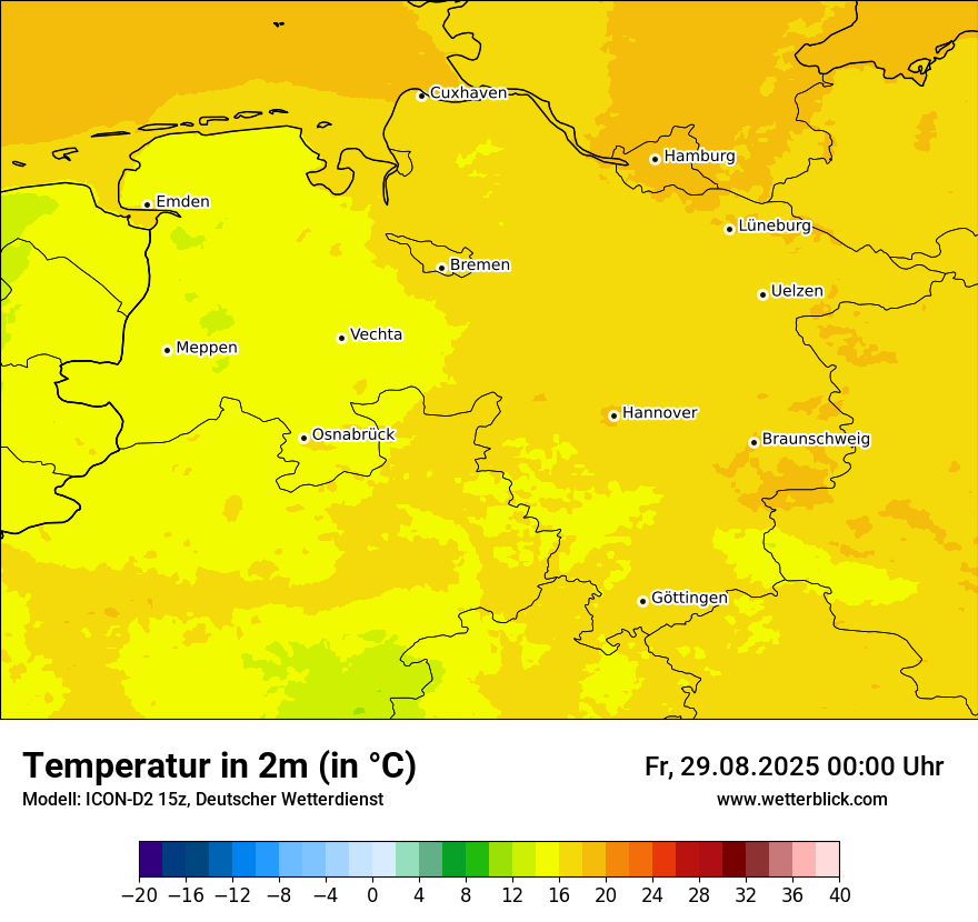 Modellkarten Temperatur