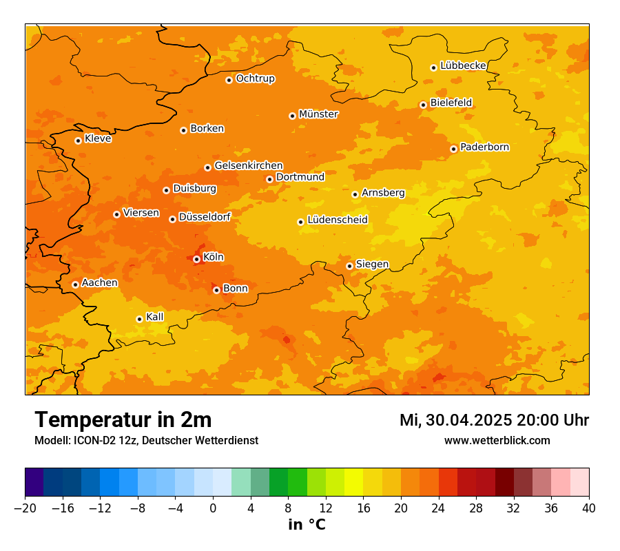 Modellkarten Temperatur