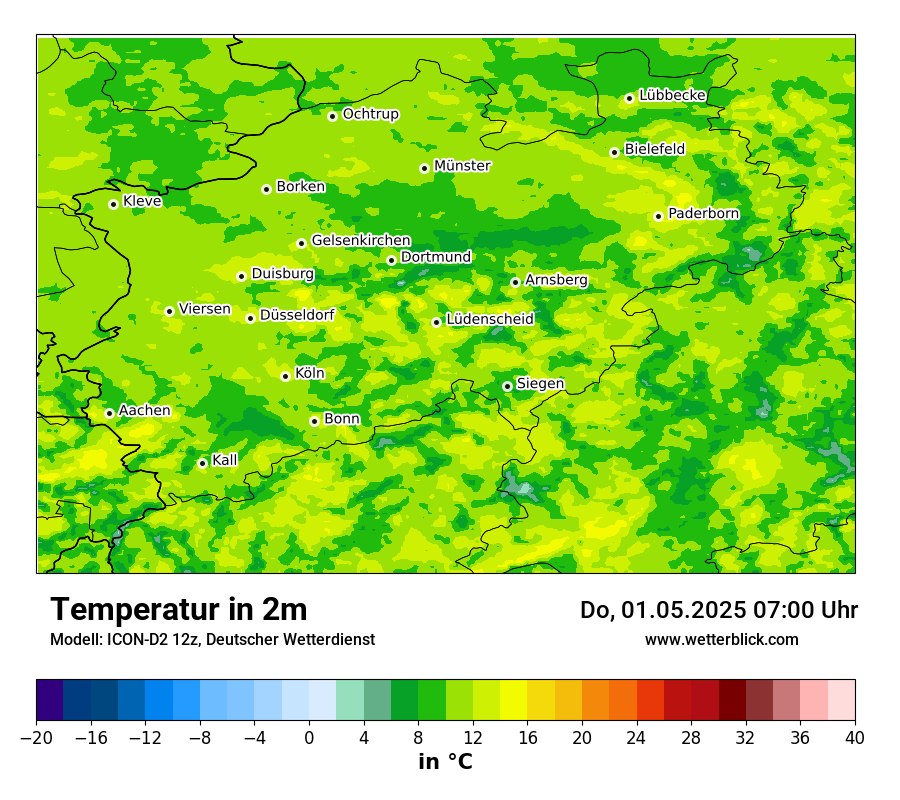 Modellkarten Temperatur