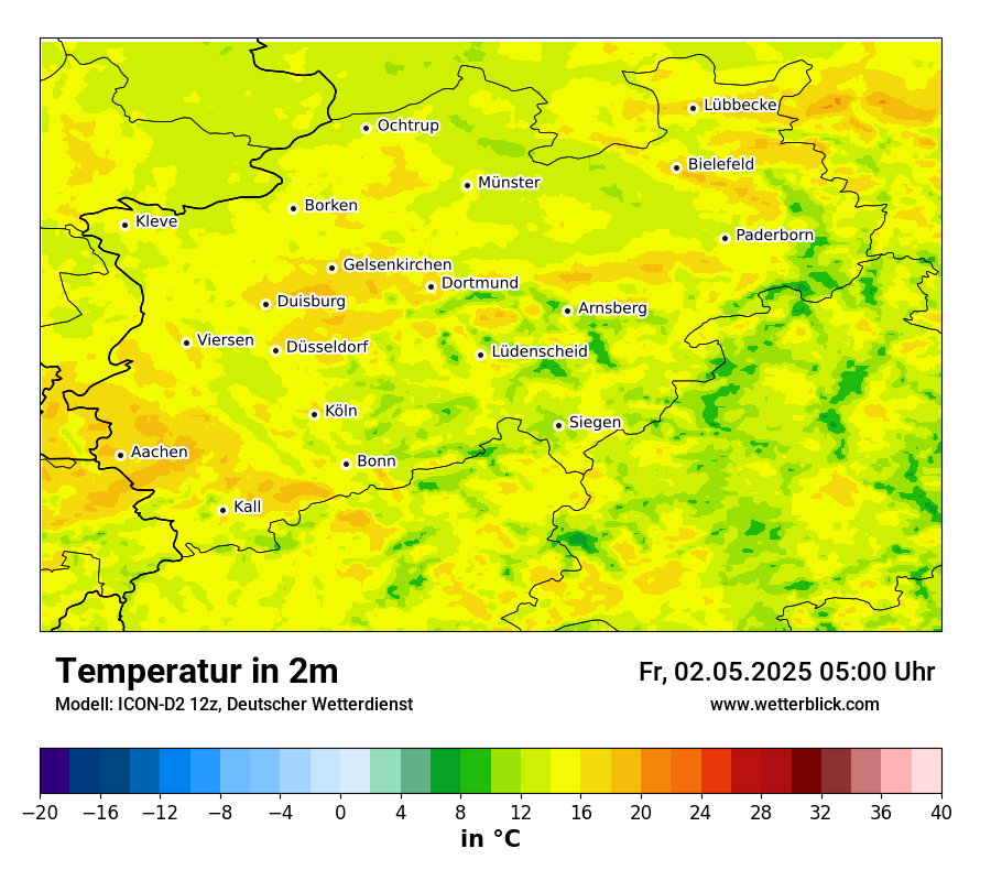 Modellkarten Temperatur