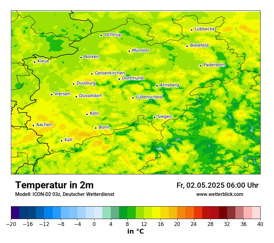 Modellkarten Temperatur