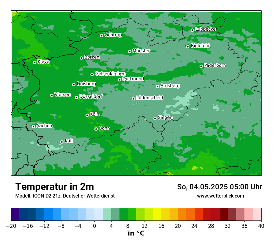 Modellkarten Temperatur