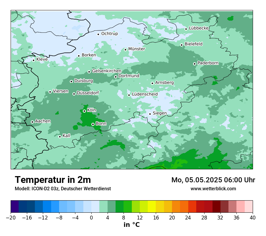 Modellkarten Temperatur