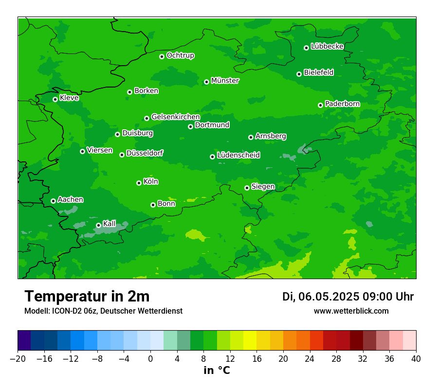 Modellkarten Temperatur