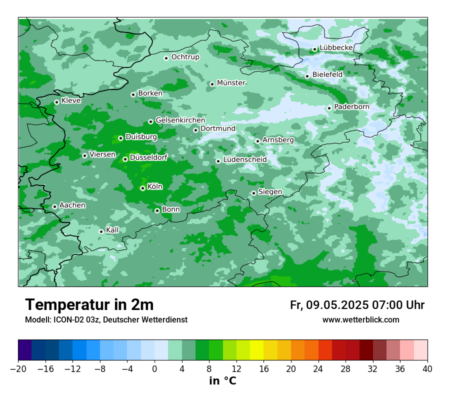 Modellkarten Temperatur