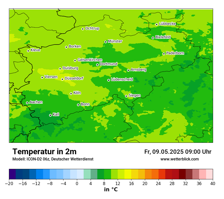Modellkarten Temperatur