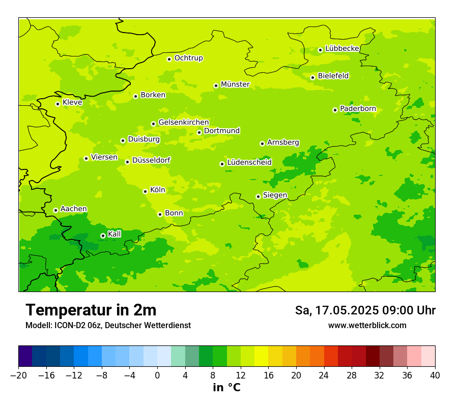 Modellkarten Temperatur