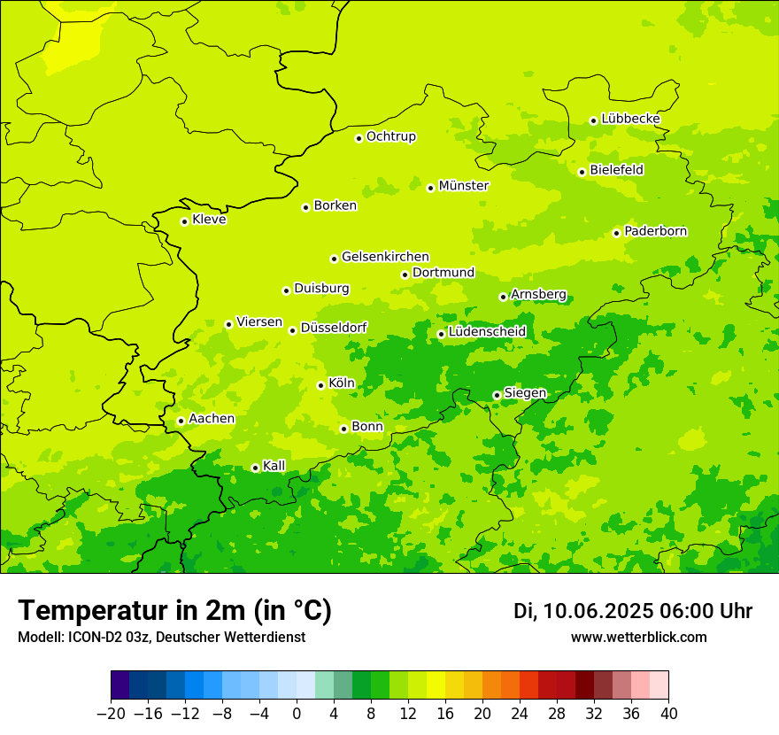 Modellkarten Temperatur