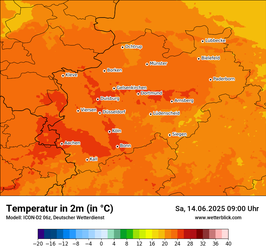 Modellkarten Temperatur