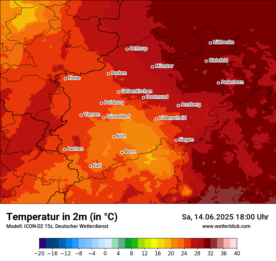 Modellkarten Temperatur