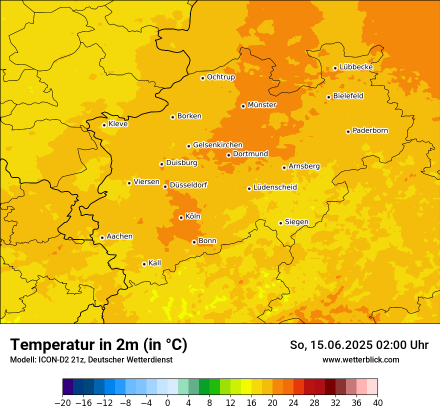 Modellkarten Temperatur