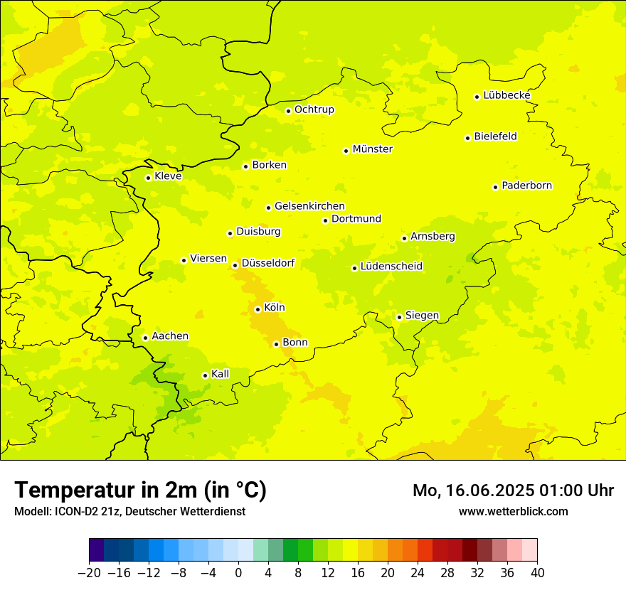 Modellkarten Temperatur