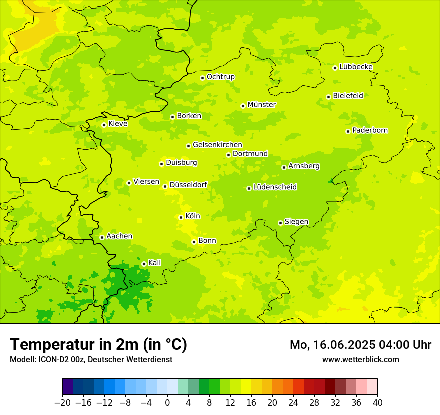 Modellkarten Temperatur