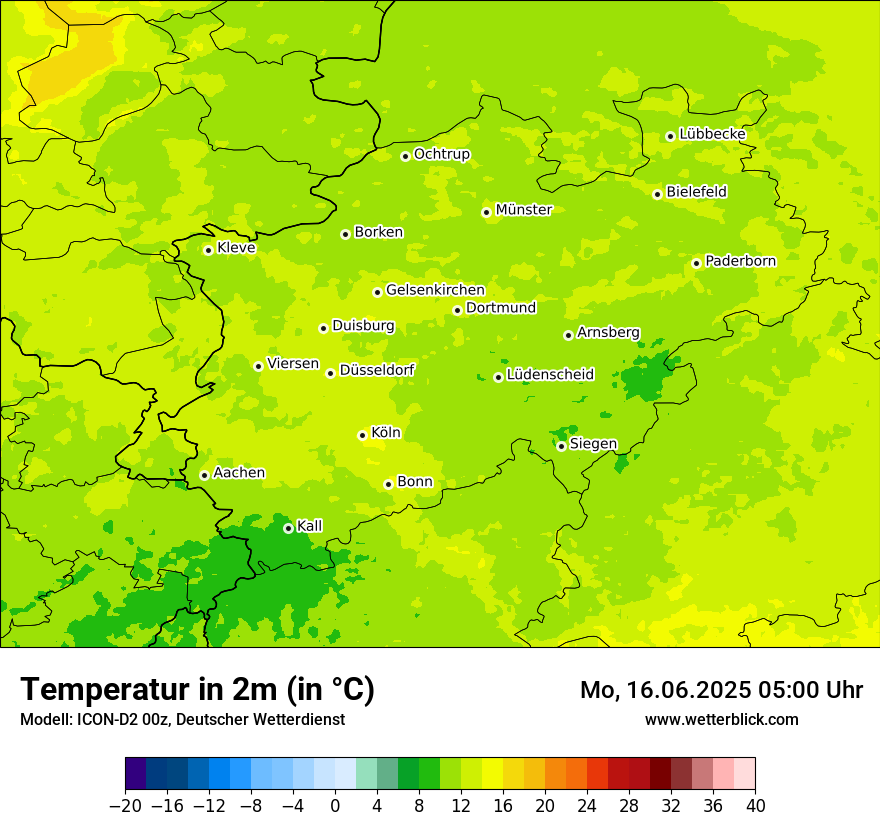 Modellkarten Temperatur