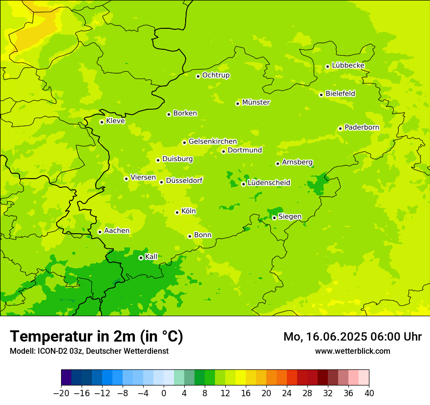 Modellkarten Temperatur