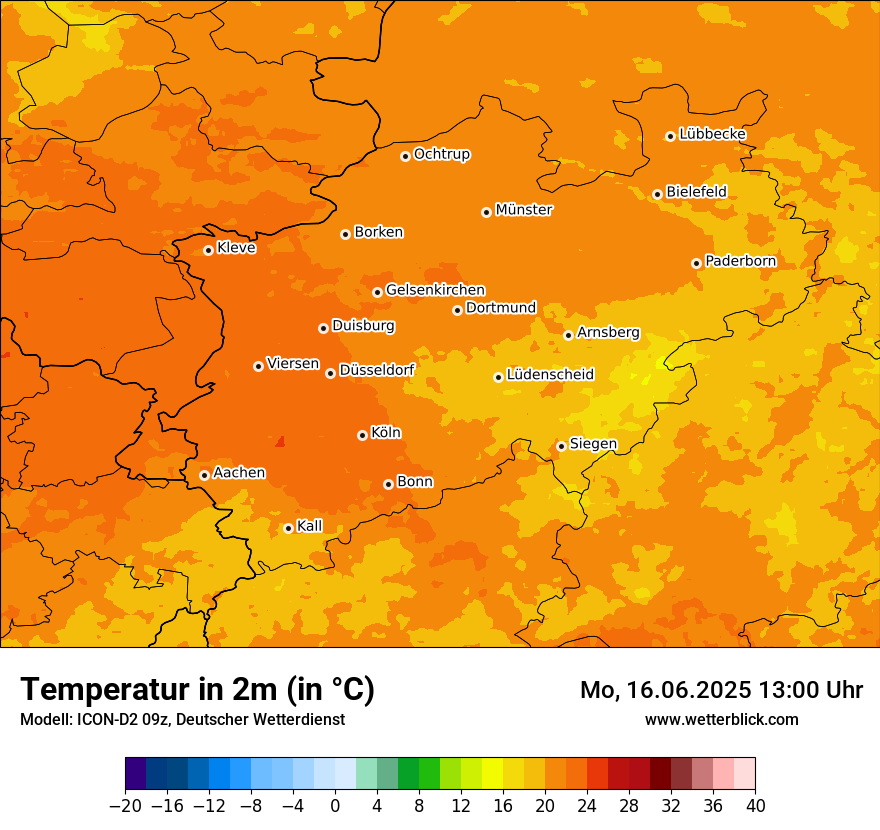 Modellkarten Temperatur