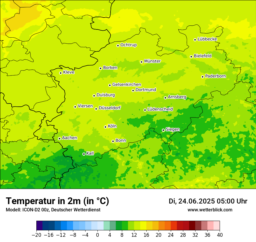 Modellkarten Temperatur