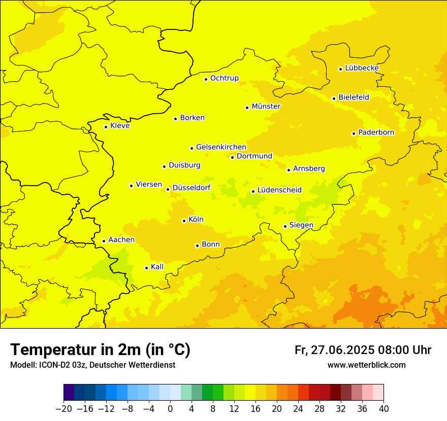 Modellkarten Temperatur