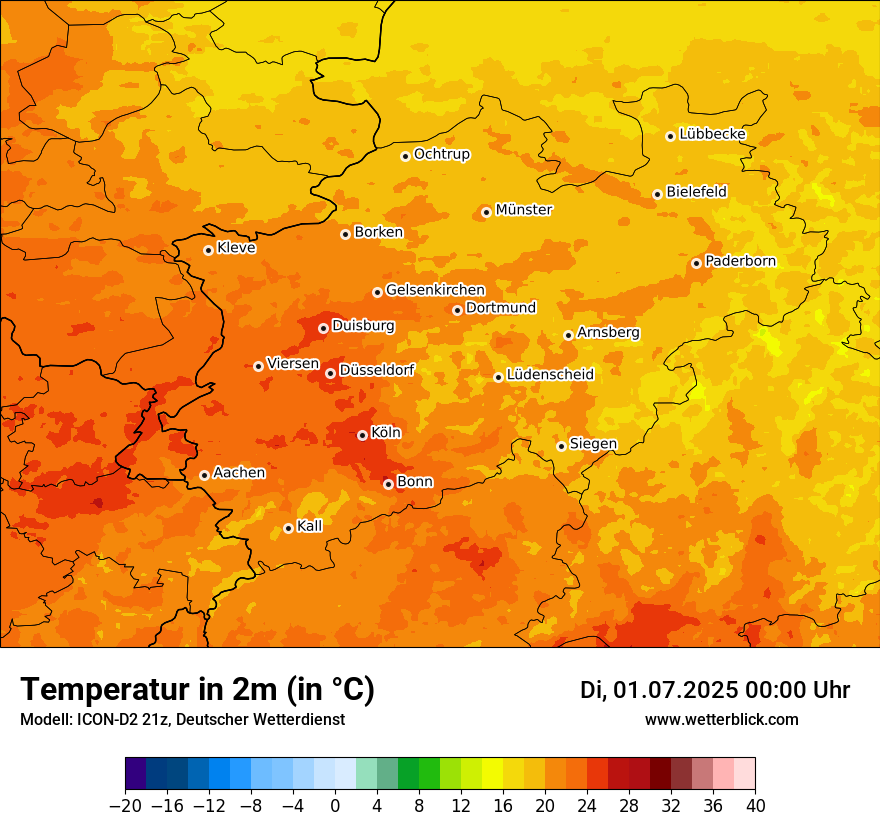 Modellkarten Temperatur