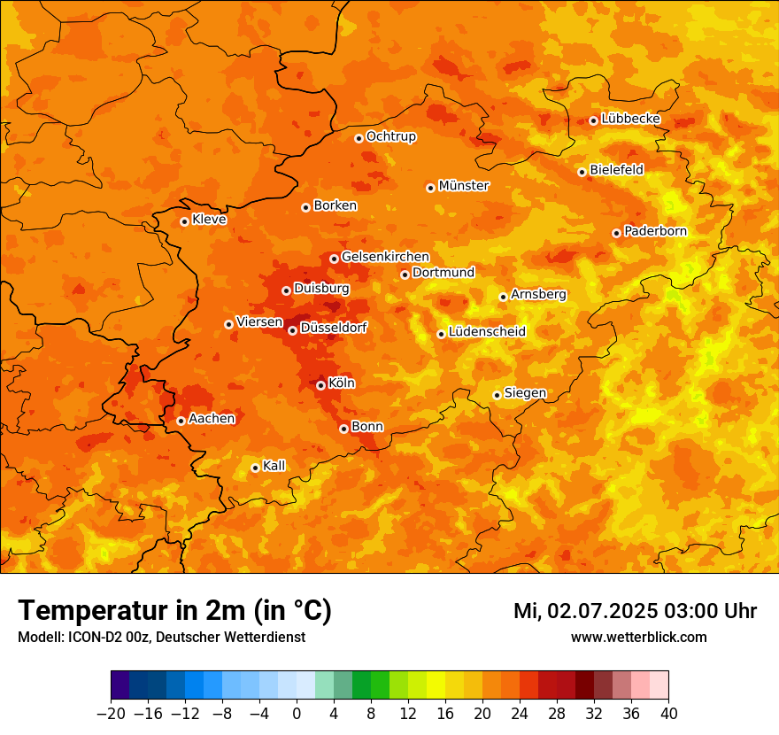 Modellkarten Temperatur