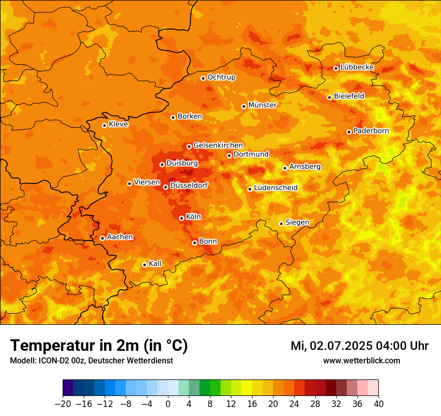Modellkarten Temperatur