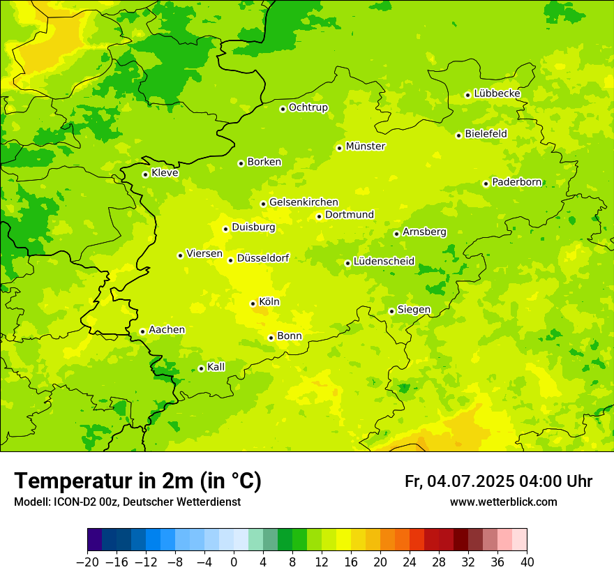 Modellkarten Temperatur