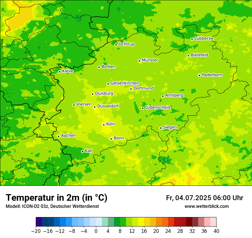 Modellkarten Temperatur