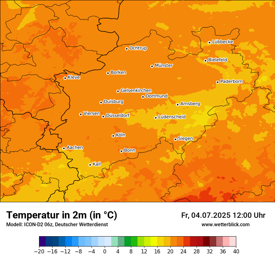 Modellkarten Temperatur