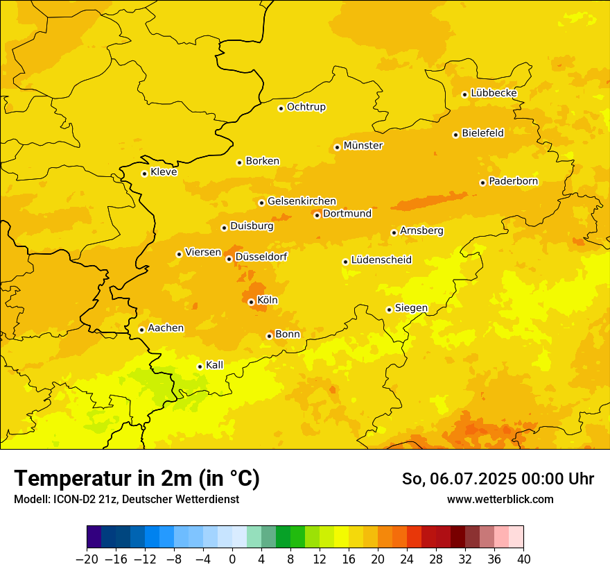 Modellkarten Temperatur