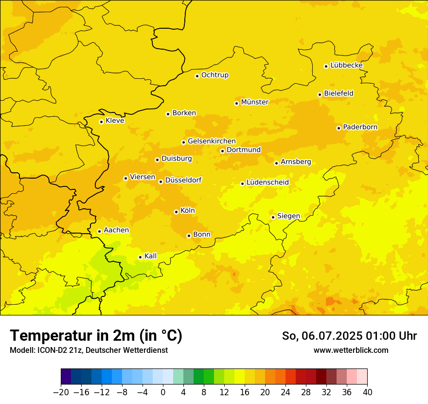 Modellkarten Temperatur