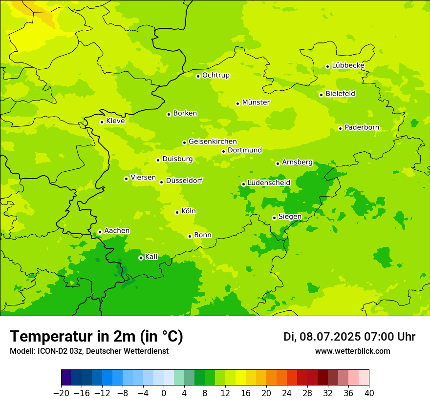 Modellkarten Temperatur