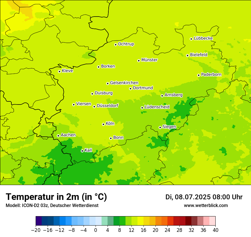 Modellkarten Temperatur