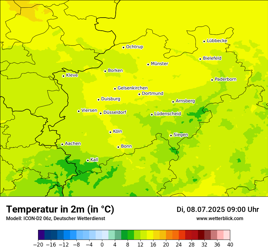 Modellkarten Temperatur