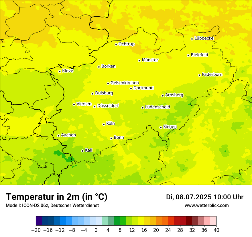 Modellkarten Temperatur