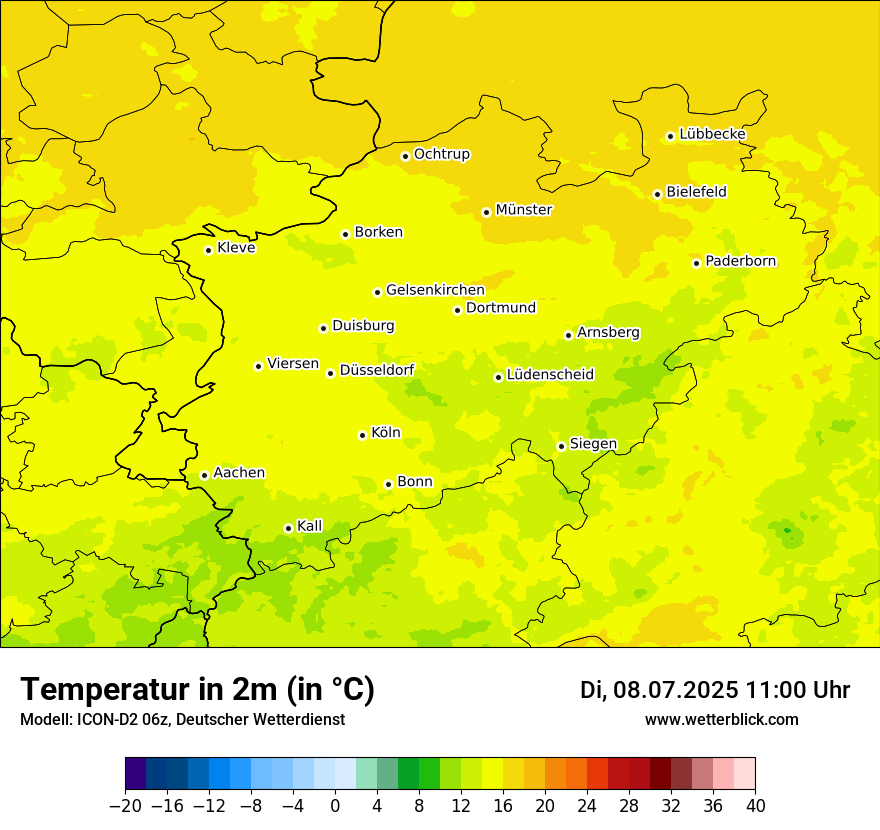 Modellkarten Temperatur