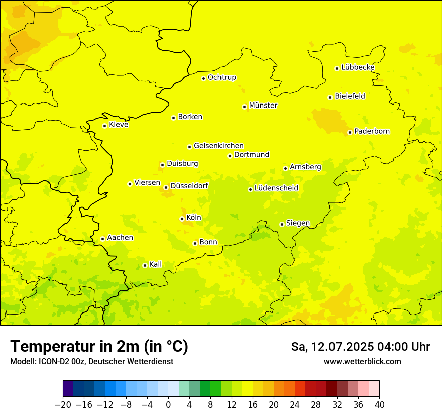 Modellkarten Temperatur