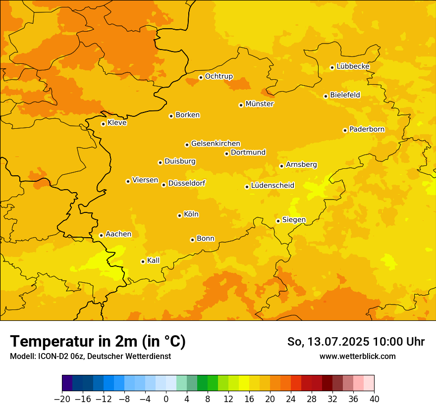Modellkarten Temperatur
