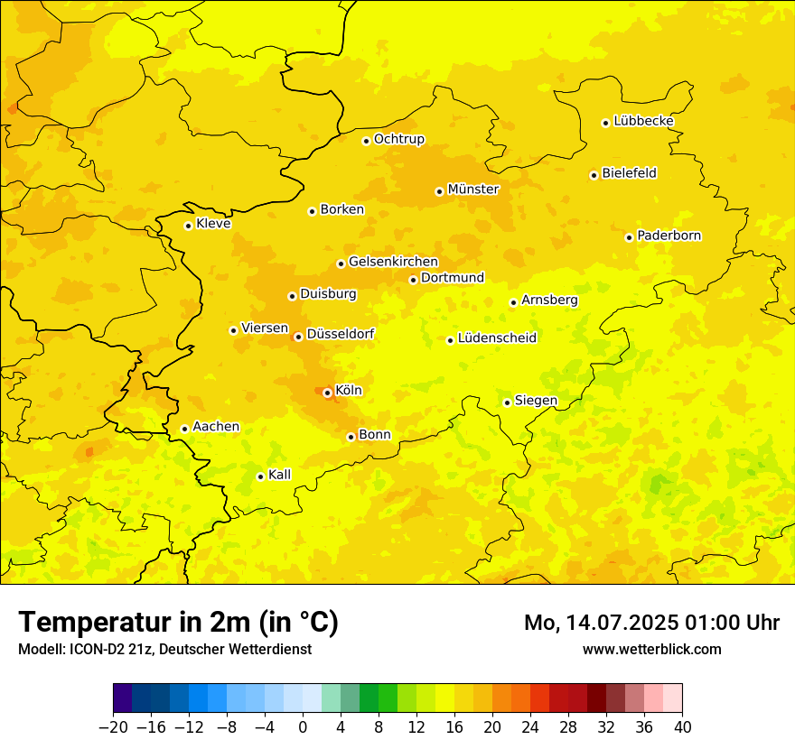 Modellkarten Temperatur