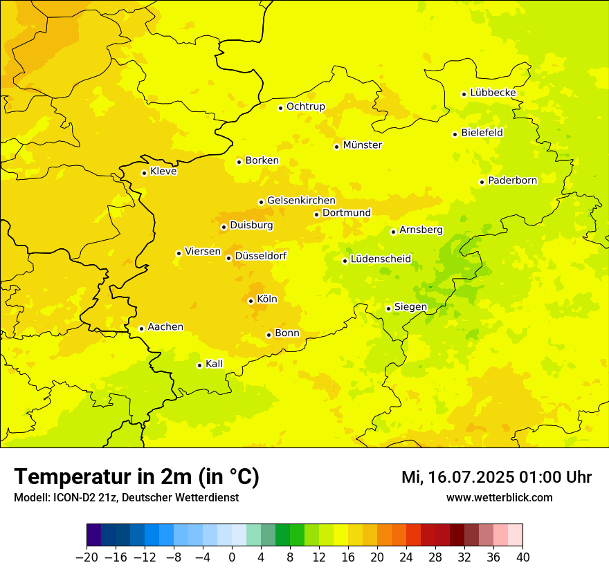 Modellkarten Temperatur
