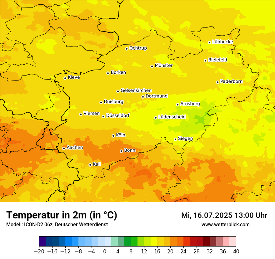 Modellkarten Temperatur