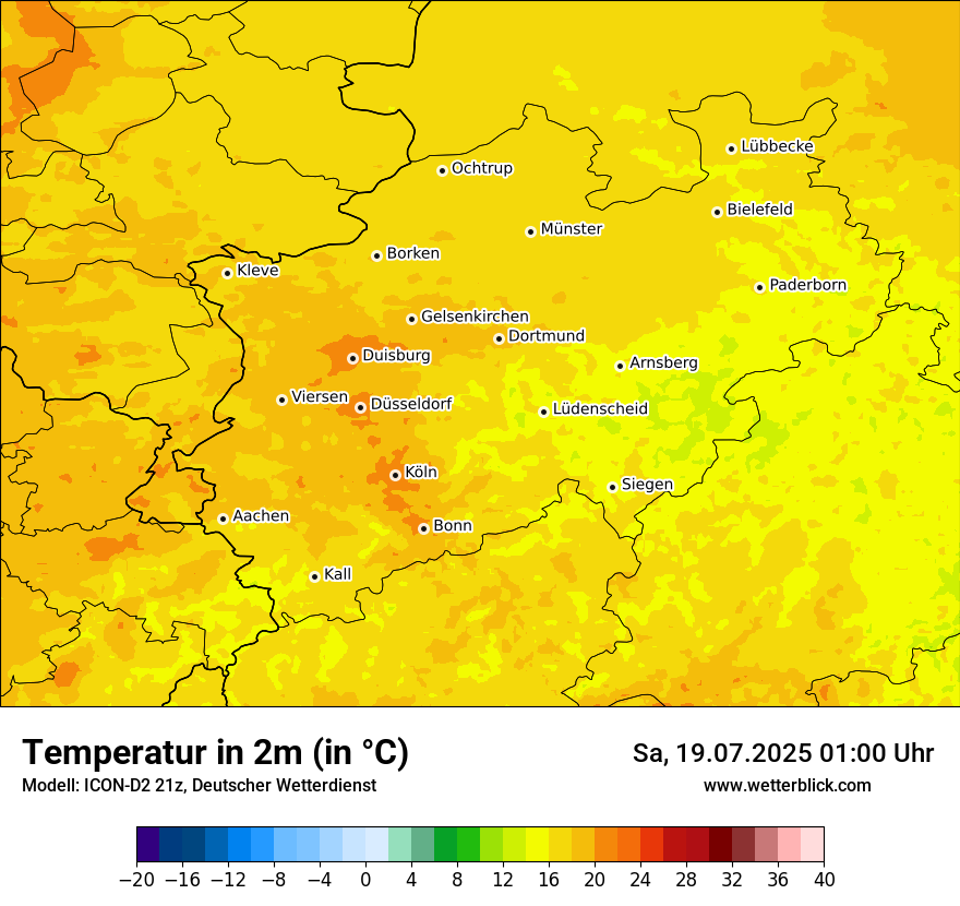 Modellkarten Temperatur