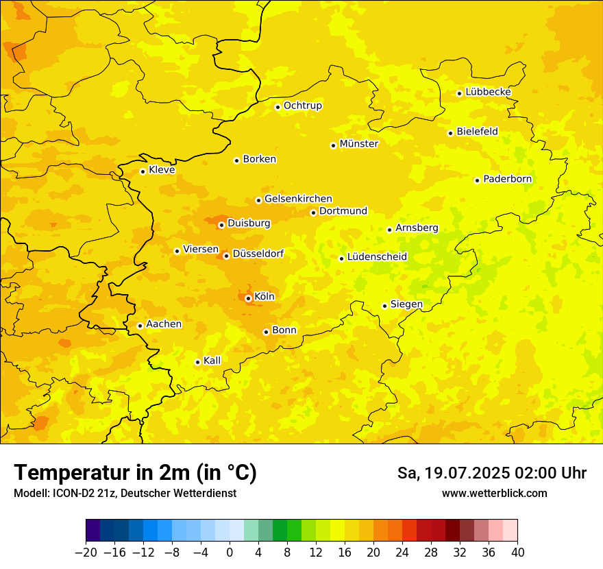 Modellkarten Temperatur