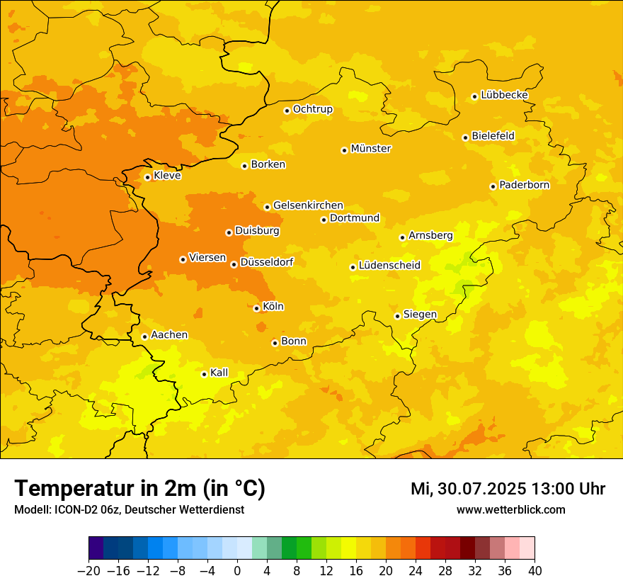 Modellkarten Temperatur