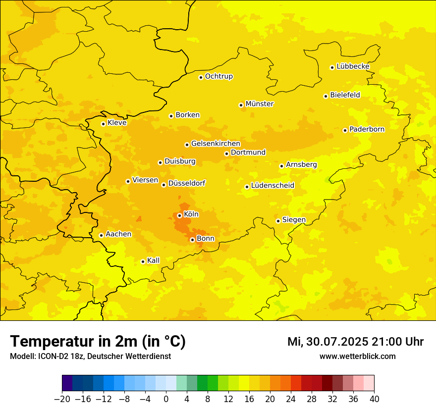Modellkarten Temperatur
