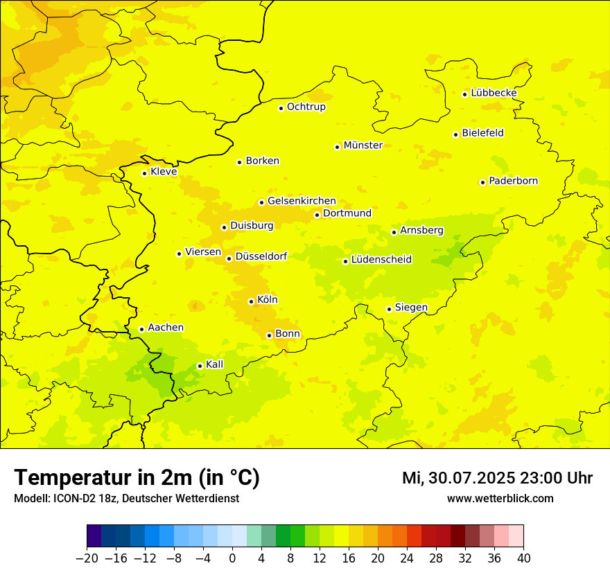 Modellkarten Temperatur
