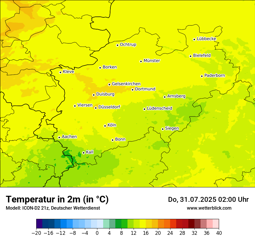 Modellkarten Temperatur